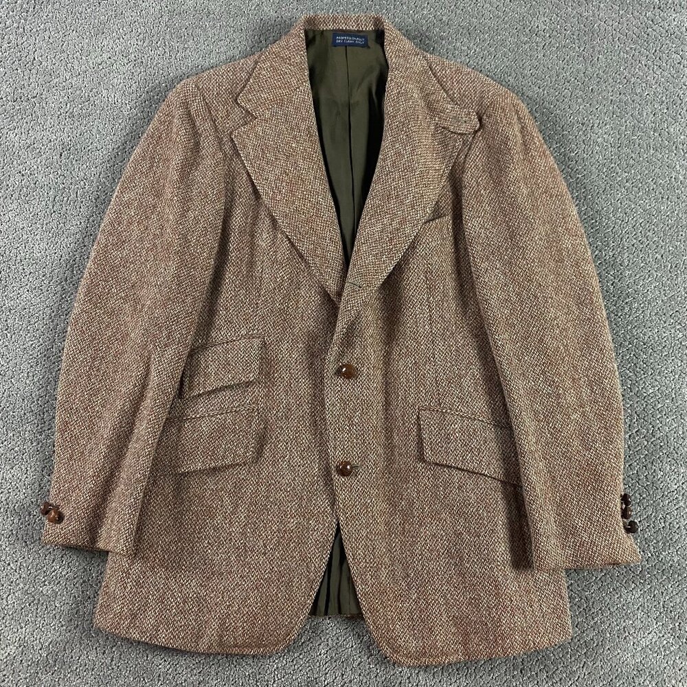 Vintage Polo Ralph Lauren Herringbone Tweed Sport Coat Blazer Men's 42 Fits 37R
